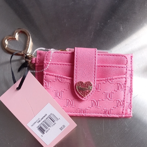 Juicy Couture Pink Card Holder with Heart Charm - Picture 3 of 9